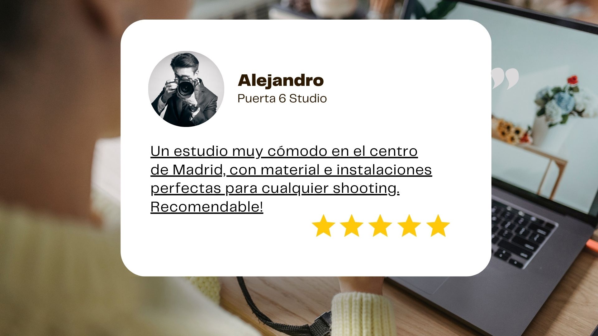 Estudio para fotografía de producto en Madrid